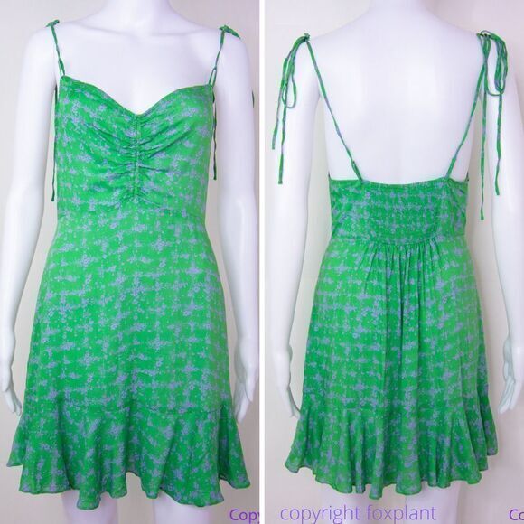 NEW Intimately Free People Caught‎ Up Printed Slip Dress, Green, L - Picture 2 of 15